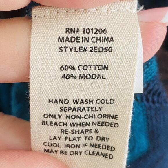 Soft Surroundings Duster Sweater Womens Medium Open Front Long Cardigan chevron - Picture 7 of 7